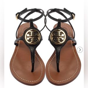 Tory Burch Black  Thong Flat Sandals 9.5
